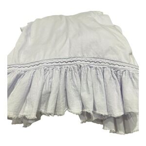 Anthropologie Twin Duvet Cover Girly Lavender Raw Edge Ruffles Boho Chic Cottage